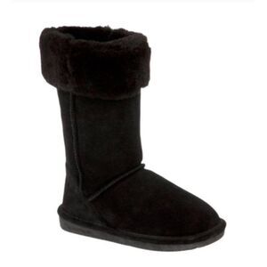 BEARPAW Marissa Black Suede Winter Boot Size 8